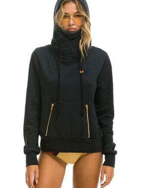 Aviator Nation Ninja Hoodie Charcoal Large